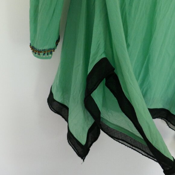 British India embroidered beaded tunic top jade green size 7 - Picture 8 of 9